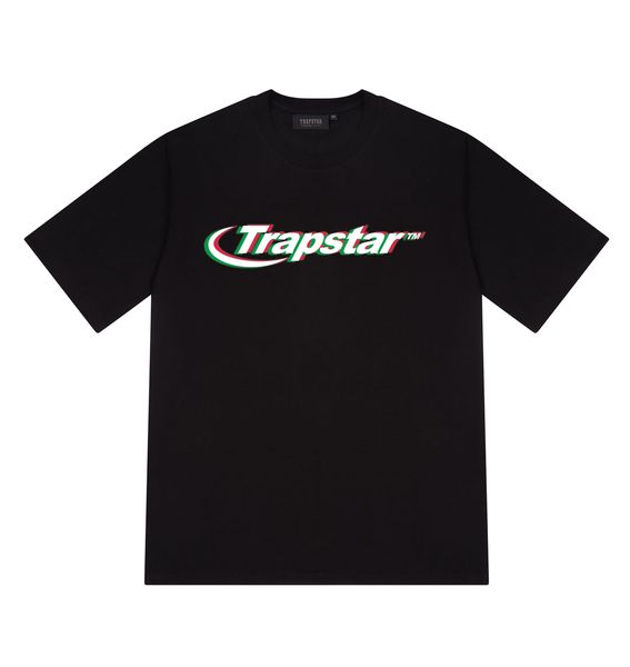 

summer new trapstar london shooter short sleeve men's t shirt round neck hoodie letter decoding black ice flavor 2.0 series s-3xl, White;black