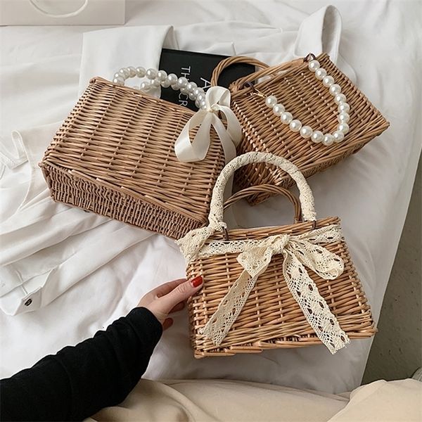 

straw bag's beach bag trend summer bohemian luxury handbags s rattan handmade picnic basket sac femme 220525