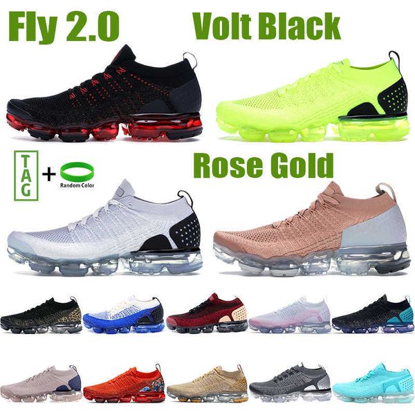 

new fk 2.0 running shoes fly sneakerscny triple black multi color light moon mango volt rose gold light cream diffused taupe knit men women