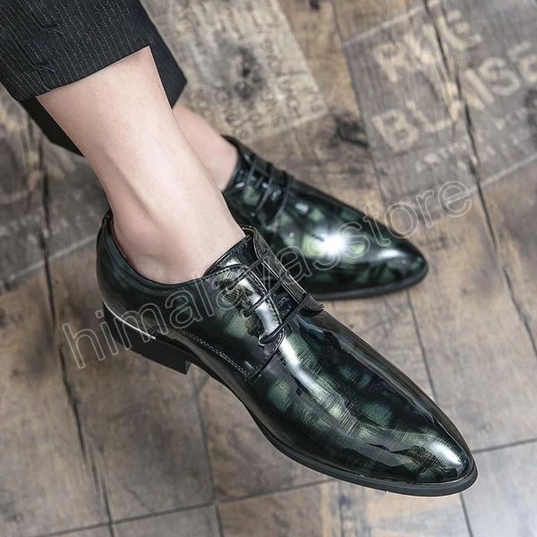 Sapatos de couro de patente sapatos de festa para homens 2022 Oxford Men Dress Sapatos italiano Zapatos de Fiesta