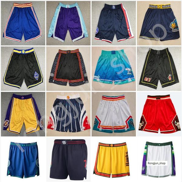 

2022 printed pockets basketball shorts team short sport wear pant with city blue white black red purple print 75th anniversary diamond short