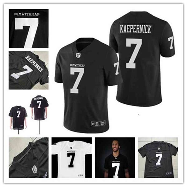 CHEN37 Costura masculina 7 Colin Kaepernick Imwithkap Jersey I M com Kap Movie Football Jerseys Black Branco vermelho de alta qualidade Mix Order Tamanho S-xxxl