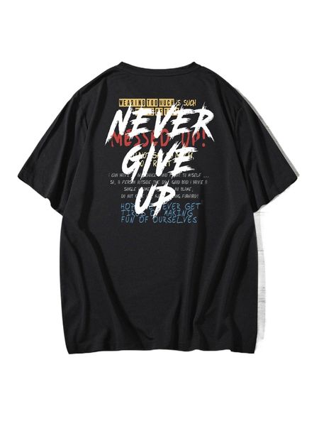 

extended sizes men slogan graphic tee p4zy#, White;black