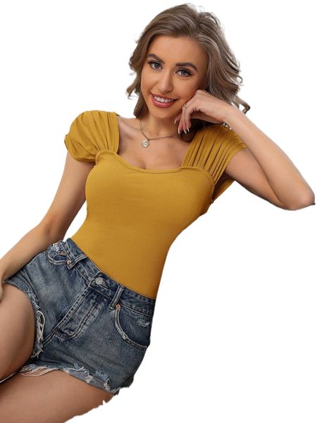 

solid rib knit tee o4g3#, White