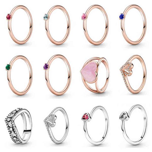 

new 2021 100% 925 sterling silver valentine's day limited favorites ring fit european women luxury original fashion jewelry gift aa2203, Slivery;golden