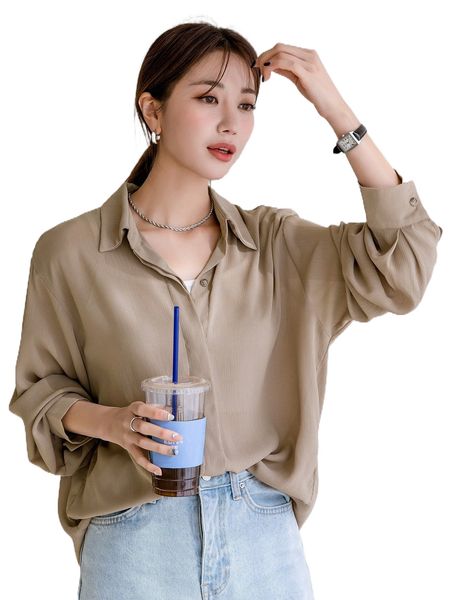 

dazy drop shoulder solid blouse 3070#, White