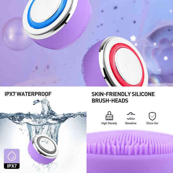 

nxy face care devices face care devices steamer2 in ems led light therapy silicone heating cleanser massage facial cleaning brush skin scrub