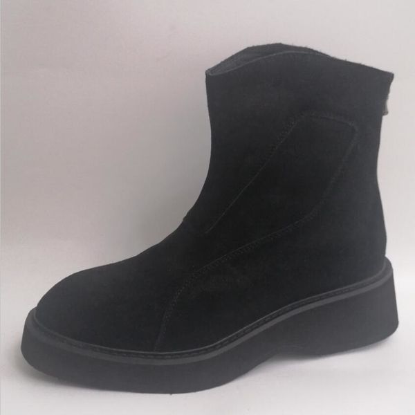 100% foto reali Stivali tattici da uomo in nubuck Cowskin Zipper Uomo Boot Vera pelle Moda Uomo Toooling Scarpe da alpinismo