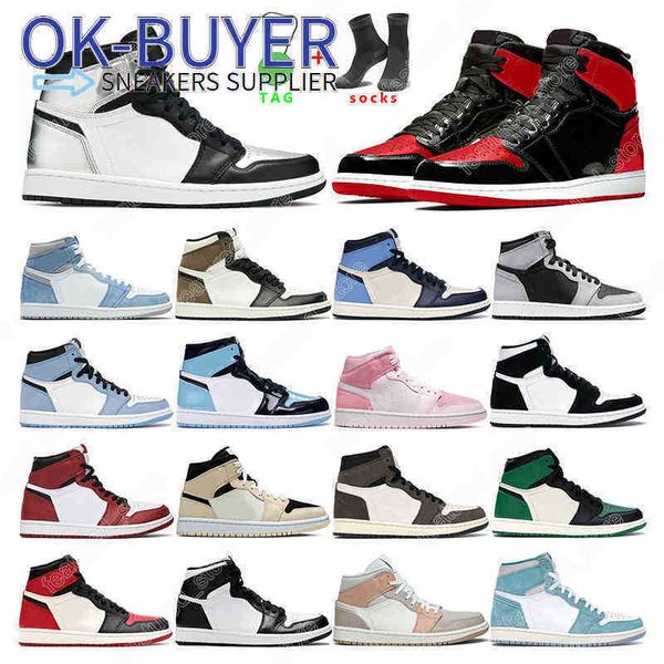 

7-13 mens basketball shoes 1s womens hyper royal shadow 2.0 university blue bred twist green dark mocha men trainer sport sneakers, Black