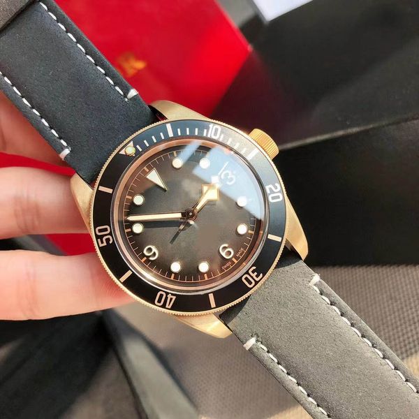 

men's diving watch diameter 43 mm mechanical movement sw200 waterproof 200 meters snow angular pointer, Slivery;brown