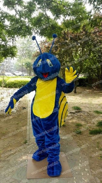 Halloween azul caracóis mascote fantasia de alta qualidade de natalina vestido de festa de desenho animado carnaval unissex adultos roupas