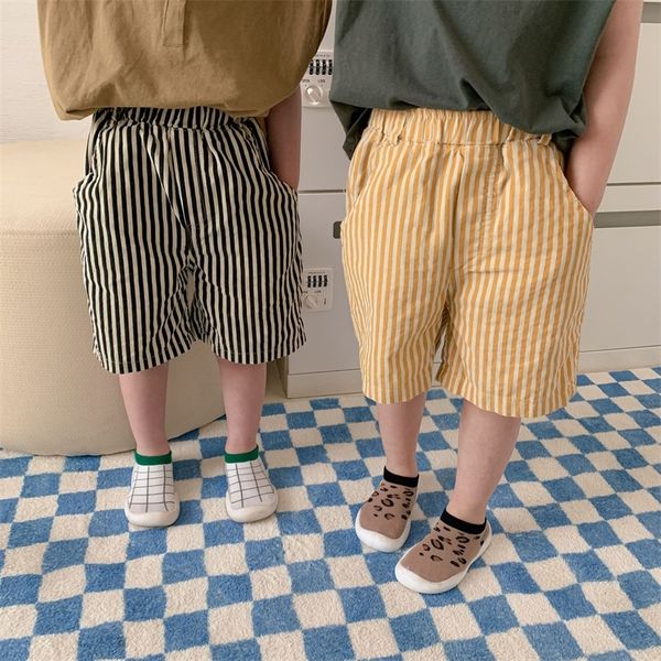 

summer kids corduroy vertical stripe knee length trousers children soft shorts bottoms 220512, Blue