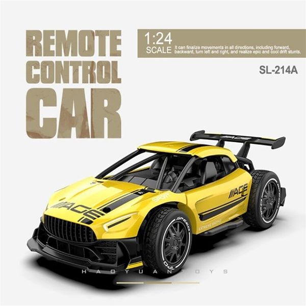 RC R Control 2,4G 4CH Race Car Toys для детей 1:24 Высокоскоростной электрический мини -дрифт Drift Car Shining 220429