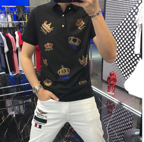 

fashion casual cool polo shirt men's summer short sleeve baseball new arrived 126, White;black