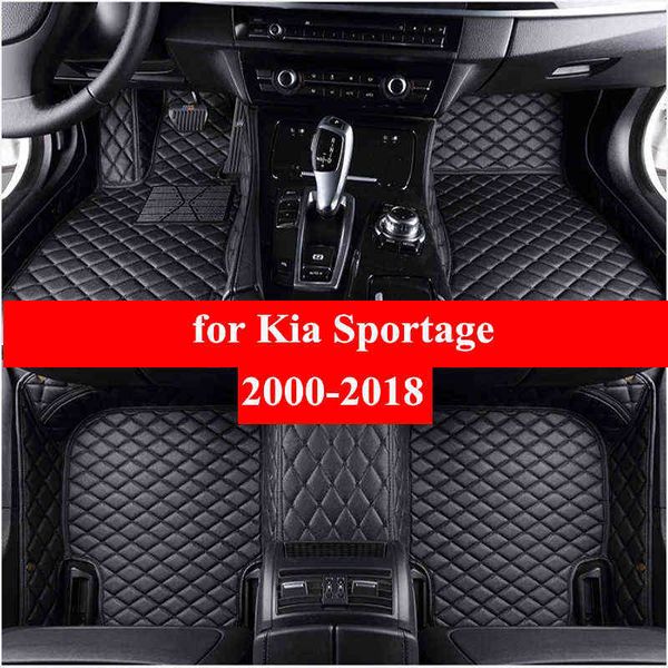 

car floor mats for kia sportage 2000-2013 2014 2015 2016 2017 2018 flash mat leather custom foot pads automobile carpet cover w220328