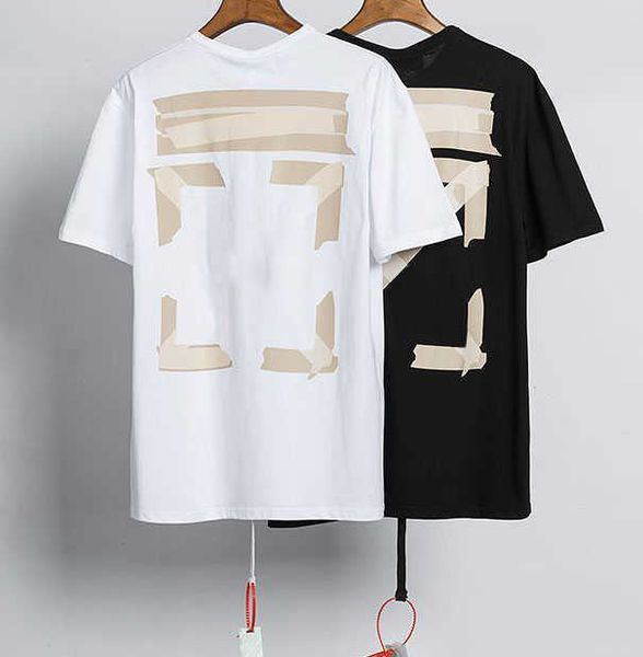 

summer fashion brand offs t shirts mens ow religious oil painting direct spray arrow tshirts hip hop short sleeve loose men women black, White;black