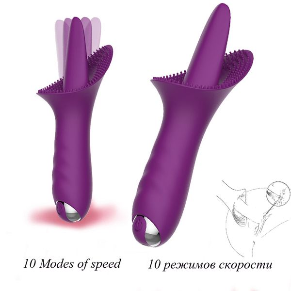 Lingua lunga vibratore del dildo per le donne vaginale serraggio stimolatore del clitoride orale punto G massaggio vibrante giocattoli sexy per adulti Shoh