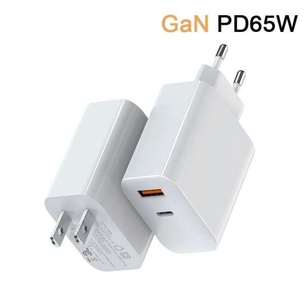 ЕС US Portable 65W Fast Charger Gan PD3.0 QC3.0 Адаптер ноутбука AFC FCP Wall Outlet Notelbook