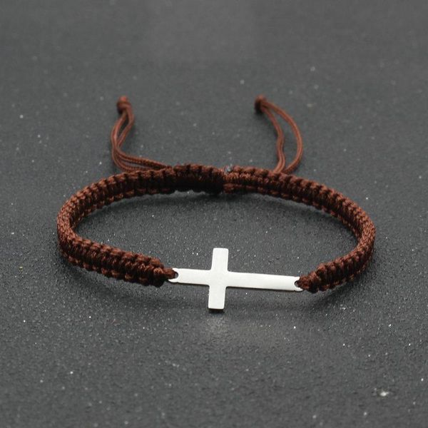 Charm-Armbänder, 100 % unvergänglicher Edelstahl, Glücksbringer-Armband für Damen und Herren, klassisches Kreuzarmband, verstellbar, Paar, Brazalete-Geschenk