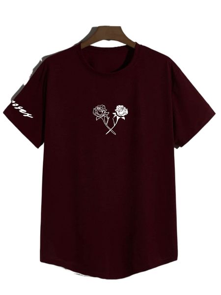 

men reflective floral & letter graphic tee e4wz#, White;black