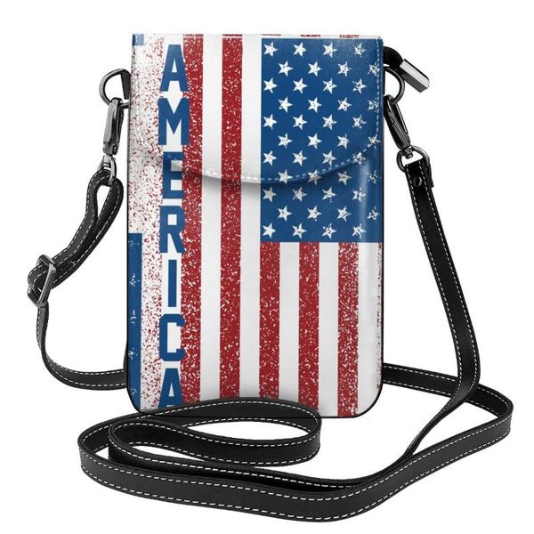 Bolsas de noite bandeira americana Freedom ombro de ombro símbolo estégico de couro compras mulheres mulheres bolsa de moda