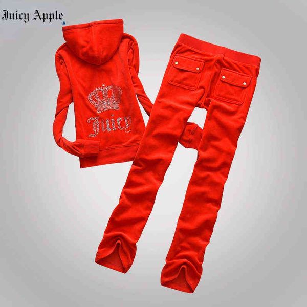 

juicy tracksuit women rhinestone velvet sweatshirt and pants two piece set velour suits met womens outfit jogging clothes, Gray