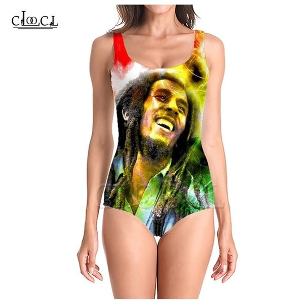

singer reggae creator bob 3d print sleeveless onepiece swimwear summer girls ladies beach swimsuits w220617, White;black