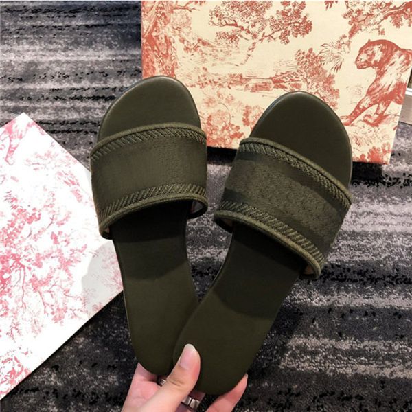 

slippers luxurys designers shoes women sandals embroidery sandal floral brocade flip flops striped beach genuine leather dazzle f k3h1# ep1e, Black