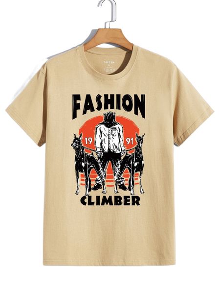 

men dog & letter graphic tee d1hl#, White;black