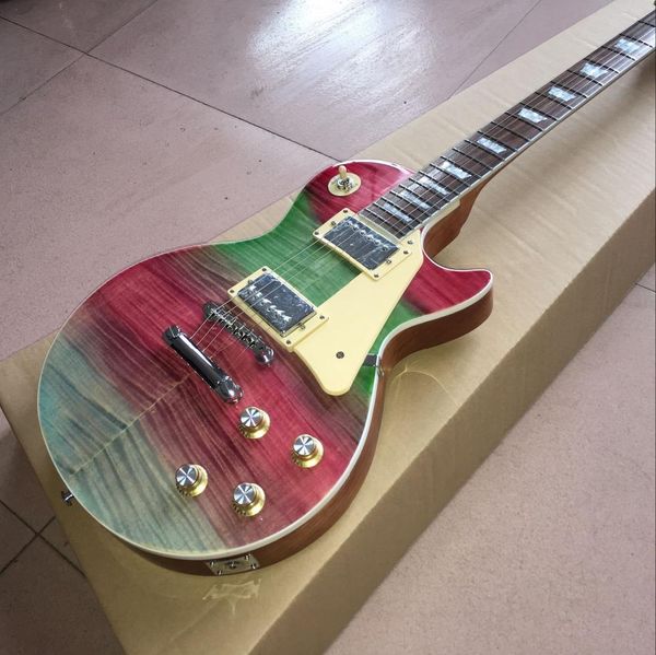 

new standard custom ,1959 r9 tiger flame electric guitar mahogany body standard gitaar