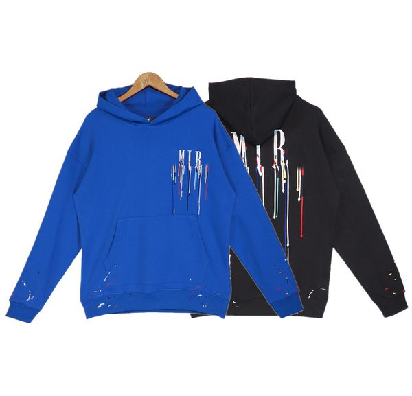 

designer hoodie mans hoodies splash ink paint drop effect sweatshirts womens hoodys luxury jogger men pants sweater fashion tracksuit leisur, Black