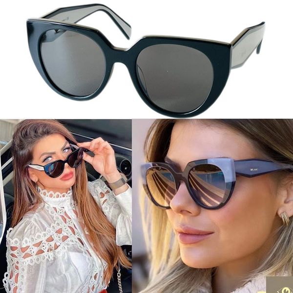 Designer-Sonnenbrille SPR 14WF, Katzenaugen-Sonnenbrille, Damen, ovaler Rahmen, zweifarbige Bügel, modisch, klassischer Sommerstil, Damen-Reise-Essential, Anti-UV400, mit Box