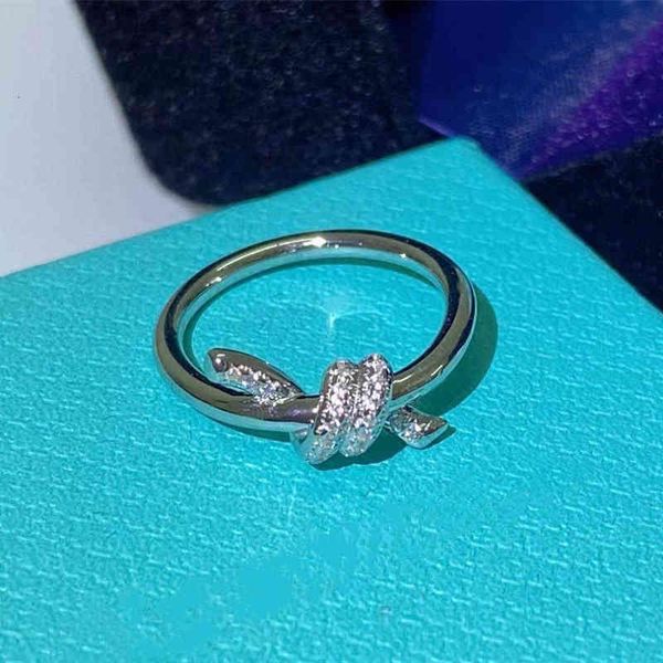 

gu ailing's same knot ring women's s925 sterling silver niche design simple light luxury diamond inlay category