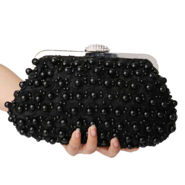 

evening bags beaded women clutch party wedding chain shoulder handbags diamonds metal rose vintage evening bags 220328