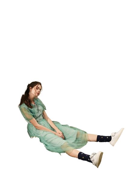 

tie neck floral appliques embroidery shoulder mesh dress x1h8#, Black;gray