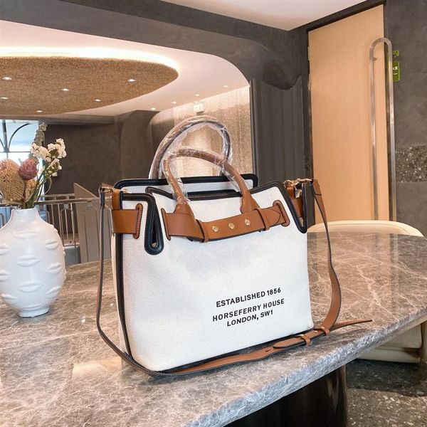 

canvas shopping bag large capacity package tote bags handbag purse fashion letter white genuine leather ship170e