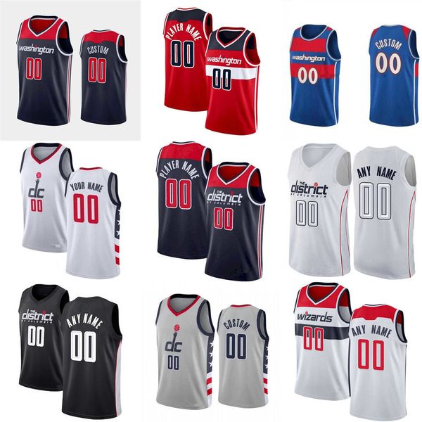 

75th custom men women youth 14 isaiah todd 5 cassius winston 3 bradley beal 13 thomas bry ant washington''wizards''baske, Black;red
