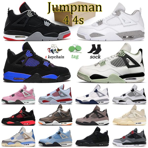 

designer jumpman 4 basketball shoes 4s sneakers military black royal men trainers white canvas red thunder black cat women sports infrared s
