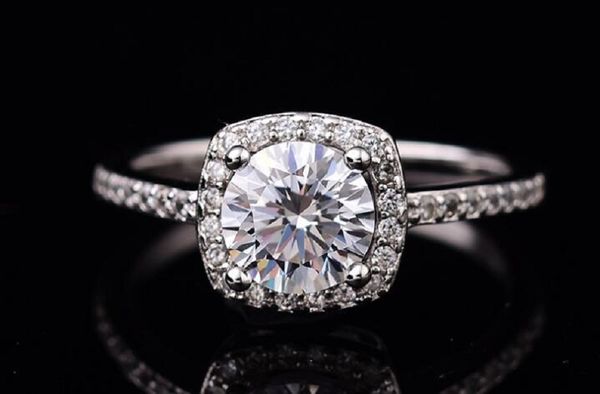 

18k gold plated wedding ring square bag diamond women's ring nine hearts and one flower inlay, Slivery;golden