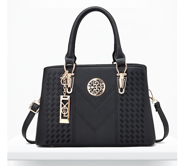 

new leather shoulder bags luxury designer handbags ladies messenger, Black;red