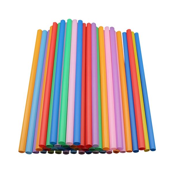 100 pz / lotto cannucce di plastica 10 x 260 mm lunghe cannucce usa e getta a strisce multicolori party 8 cannucce colorate arcobaleno
