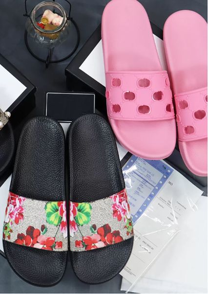 Zapatos de diseñador superior Zapatillas para hombre para mujer Moda de alta calidad Impresión en color 3D Sandalias planas gruesas Zapatos de playa livianos de verano Enviar caja 35-46