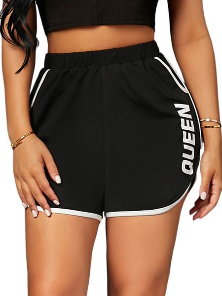 

sxy letter graphic contrast binding shorts y1fh#, White;black