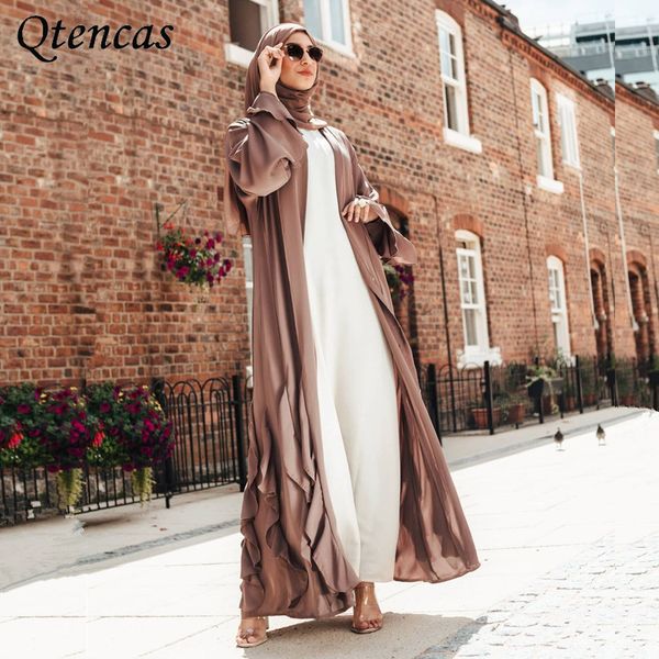 

solid open abaya turkey eid nida luxury hijab dresses for women dubai abayas kimono arabic muslim dress islamic clothing kaftan, Red