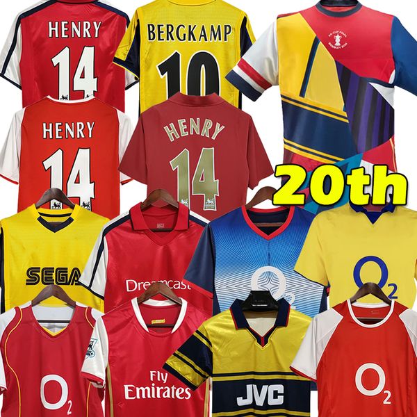 

1997 1999 gunners henry retro soccer jerseys arsen highbury 20th football shirt 2000 01 02 03 04 05 06 07 bergkamp pires reyes v.persie adam, Black;yellow