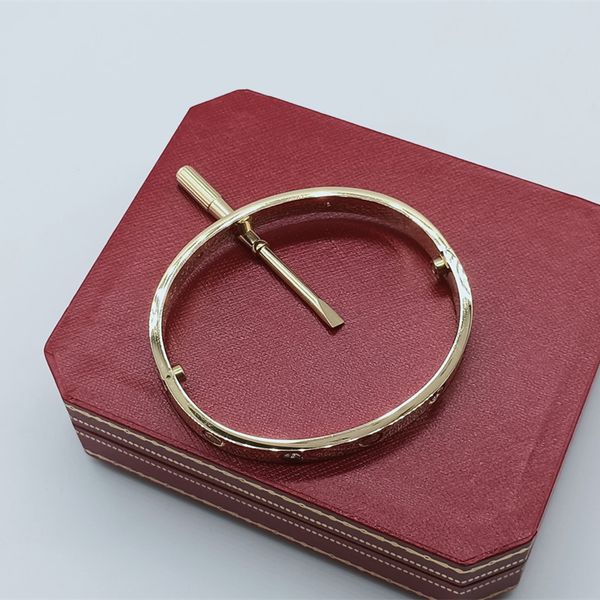 

classic fashion screw pattern design bangle gold plated diamond removable men and women engagement gift couple jewelry not fading bracelets, Black