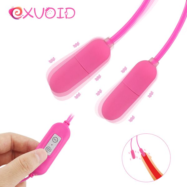 EXVOID Mini Bullet Vibratore G-spot Massager Double Egg USB Penis Plug Prodotti per adulti Dilatatore uretrale Giocattoli sexy per uomo