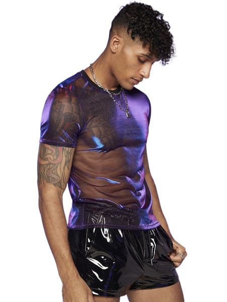 

men solid sheer tee l7xj#, White;black