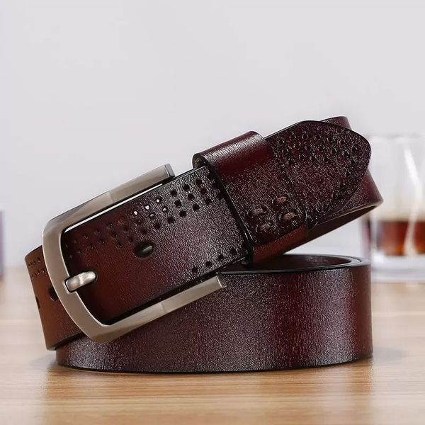 

fashion grade custom leather belt casual big silver buckle multicolor business men design genuine belts width 3.8cm, Black;brown