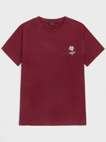 

men drop shoulder floral print tee w0ij#, White;black